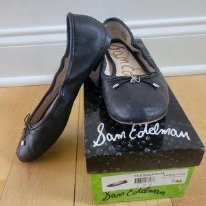 Sam Edelman Felicia Ballet Flats, Black Leather, Women's size 7